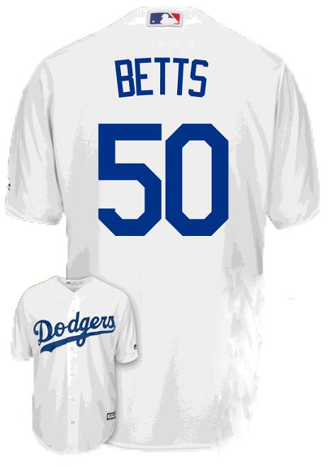 Men's Los Angeles Dodgers #50 Mookie Betts Player Replica White Cool Base Home Jersey