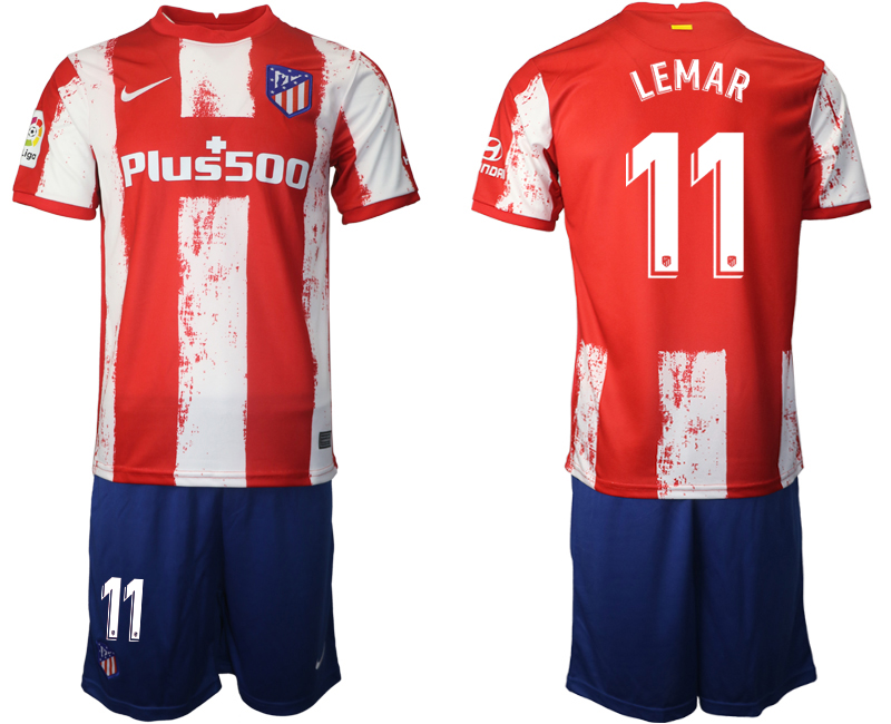 2021-22 Atlético Madrid home 11# LEMAR soccer jerseys