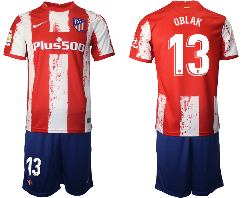 2021-22 Atlético Madrid home 13# OBLAK soccer jerseys