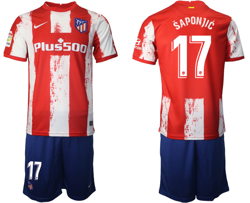 2021-22 Atlético Madrid home 17# SAPONJIC soccer jerseys