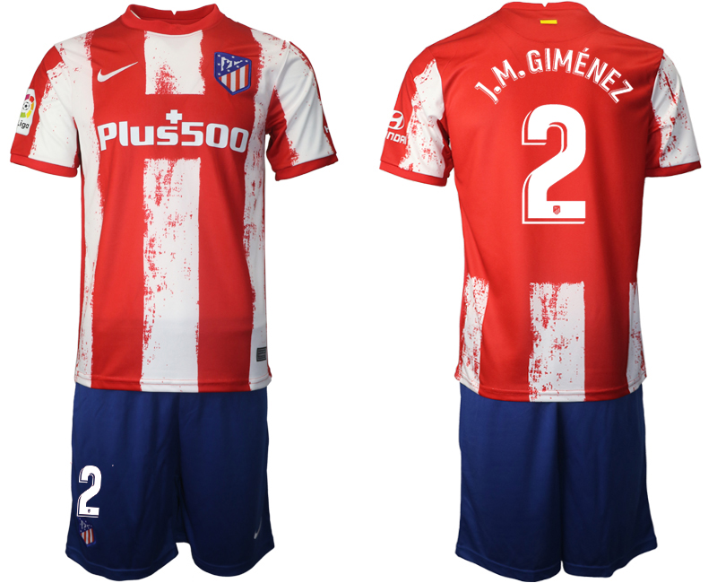 2021-22 Atlético Madrid home 2# J.M.GIMENEZ soccer jerseys