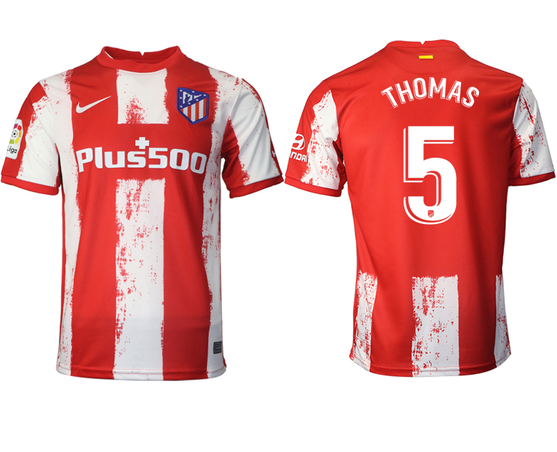 2021-22 Atlético Madrid home aaa version 5# THOMAS soccer jerseys