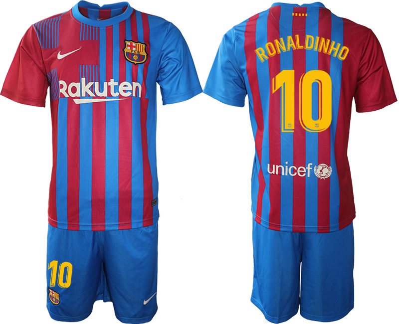 2021-22 Barcelona home 10# RONALDINHO soccer jerseys