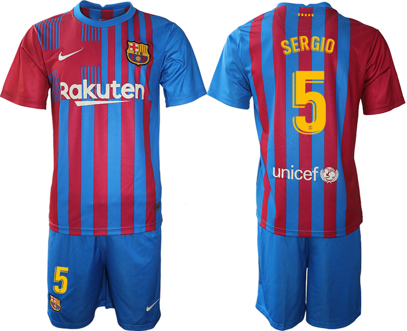 2021-22 Barcelona home 5# SERGIO soccer jerseys