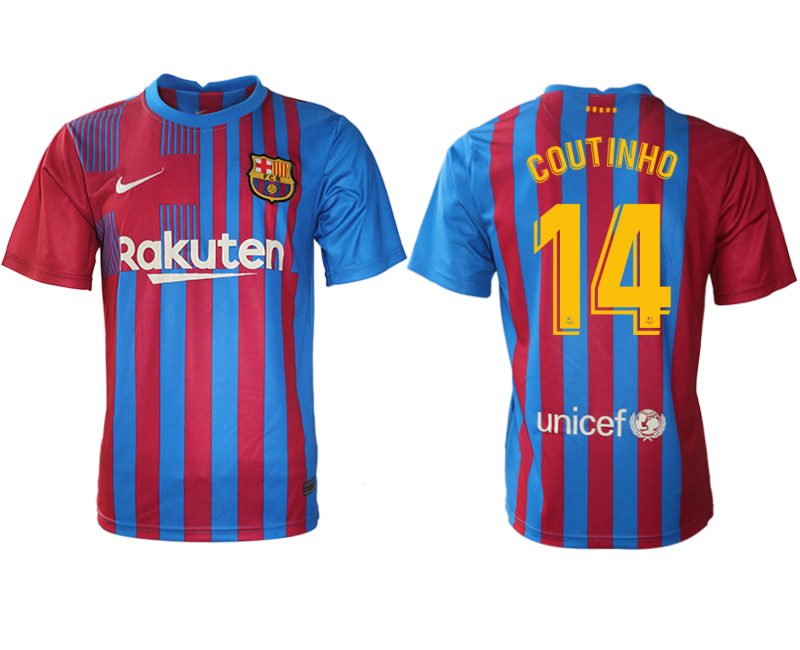 2021-22 Barcelona home aaa version 14# COUTINHO soccer jerseys