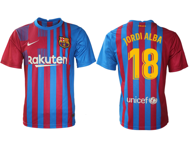 2021-22 Barcelona home aaa version 18# JORDI ALBA soccer jerseys