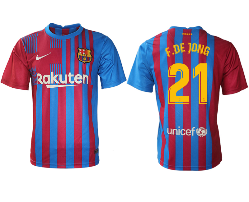 2021-22 Barcelona home aaa version 21# F.DE JONG soccer jerseys