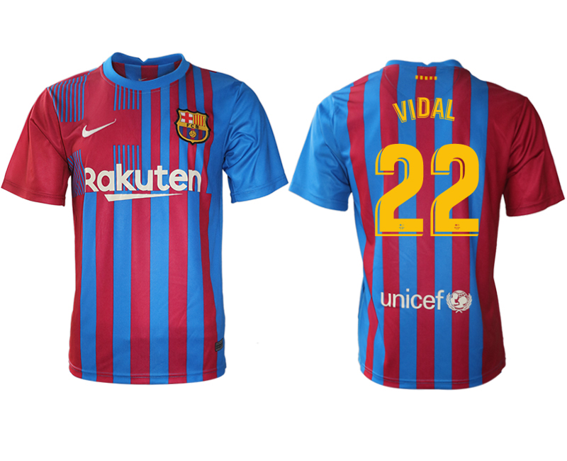 2021-22 Barcelona home aaa version 22# VIDAL soccer jerseys