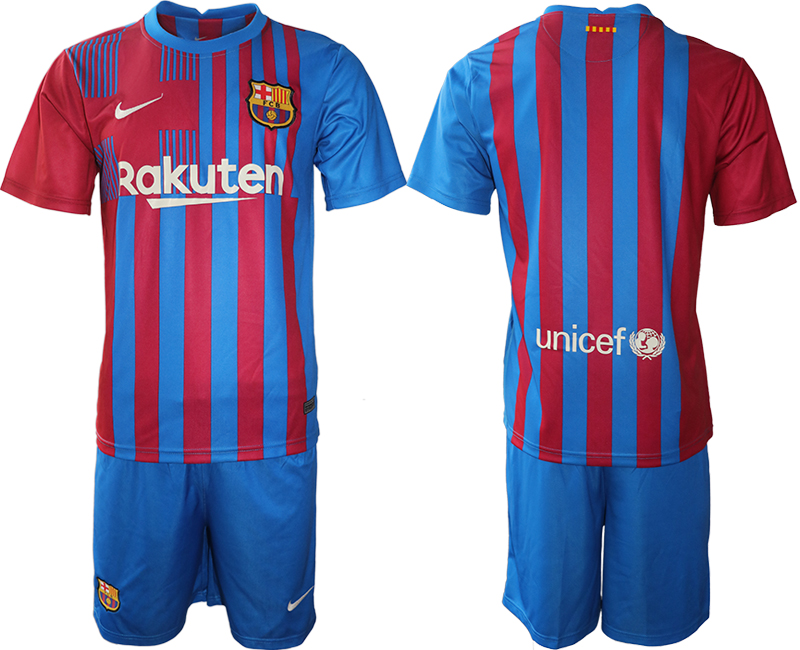 2021-22 Barcelona home soccer jerseys