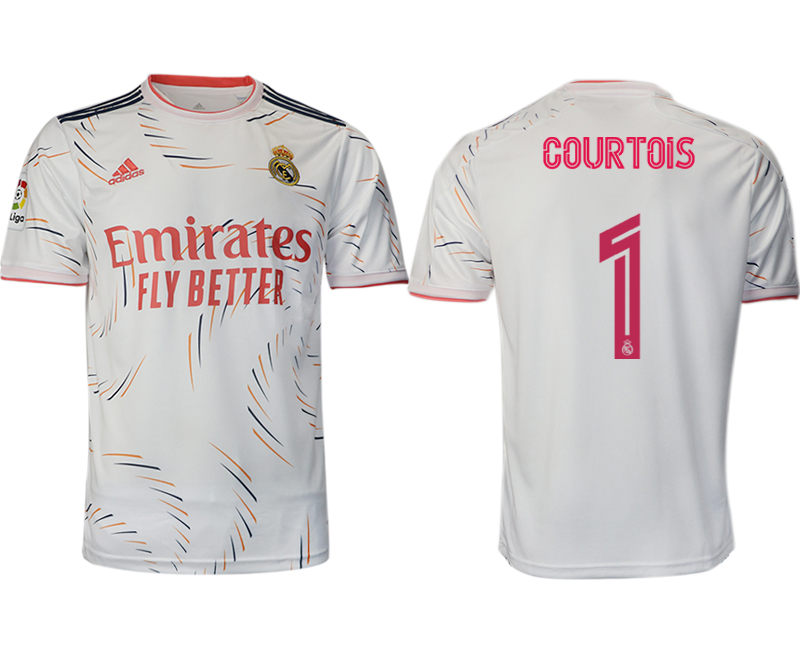 2021-22 Real Madrid home aaa version 1# COURTOIS soccer jerseys