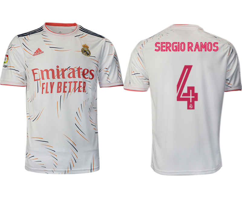 2021-22 Real Madrid home aaa version 4# SERGIO RAMOS soccer jerseys