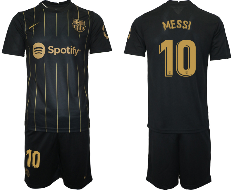 2022-2023 Barcelona 10 MESSI Black away jerseys Suit