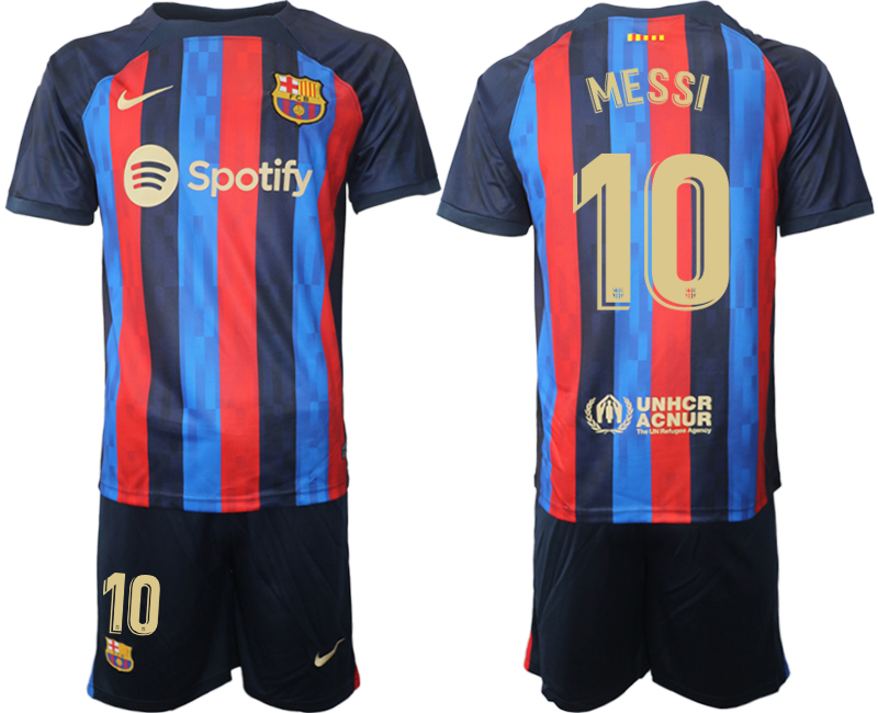 2022-2023 Barcelona 10 MESSI home jerseys Suit