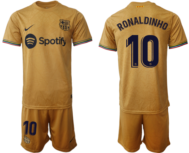 2022-2023 Barcelona 10 RONALDINHO away jerseys Suit