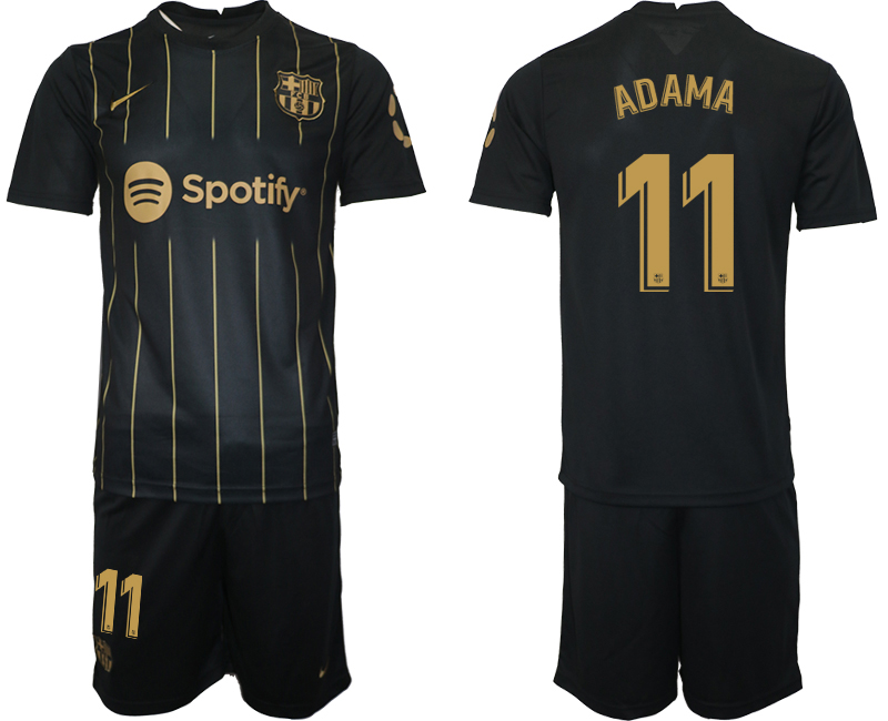 2022-2023 Barcelona 11 ADAMA Black away jerseys Suit