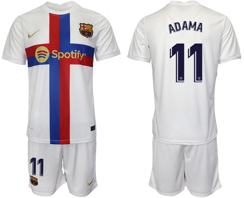 2022-2023 Barcelona 11 ADAMA white away jerseys Suit