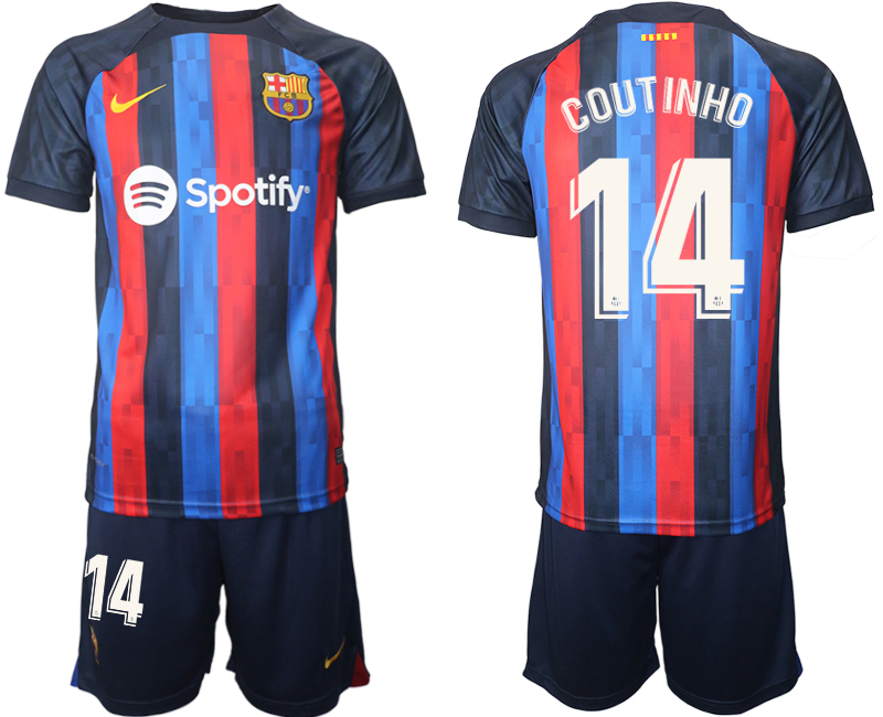 2022-2023 Barcelona 14 COUTINHO home jerseys Suit