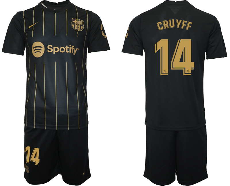 2022-2023 Barcelona 14 CRUYFF Black away jerseys Suit