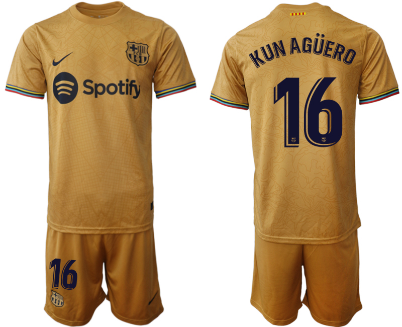 2022-2023 Barcelona 16 KUN AGUERO away jerseys Suit