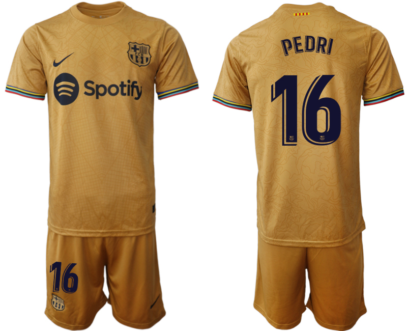 2022-2023 Barcelona 16 PEDRI away jerseys Suit