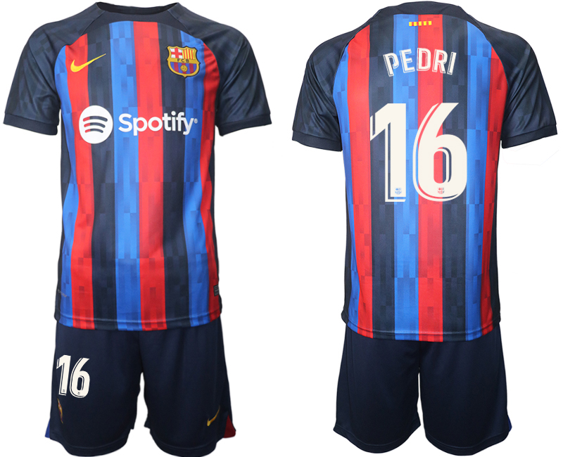 2022-2023 Barcelona 16 PEDRI home jerseys Suit