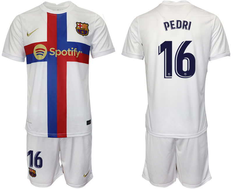 2022-2023 Barcelona 16 PEDRI white away jerseys Suit