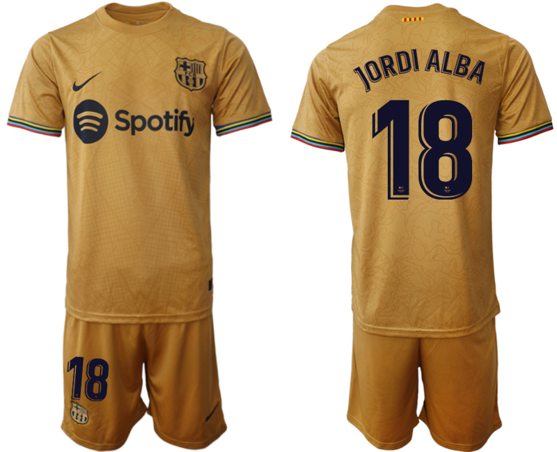 2022-2023 Barcelona 18 JORDI ALBA away jerseys Suit