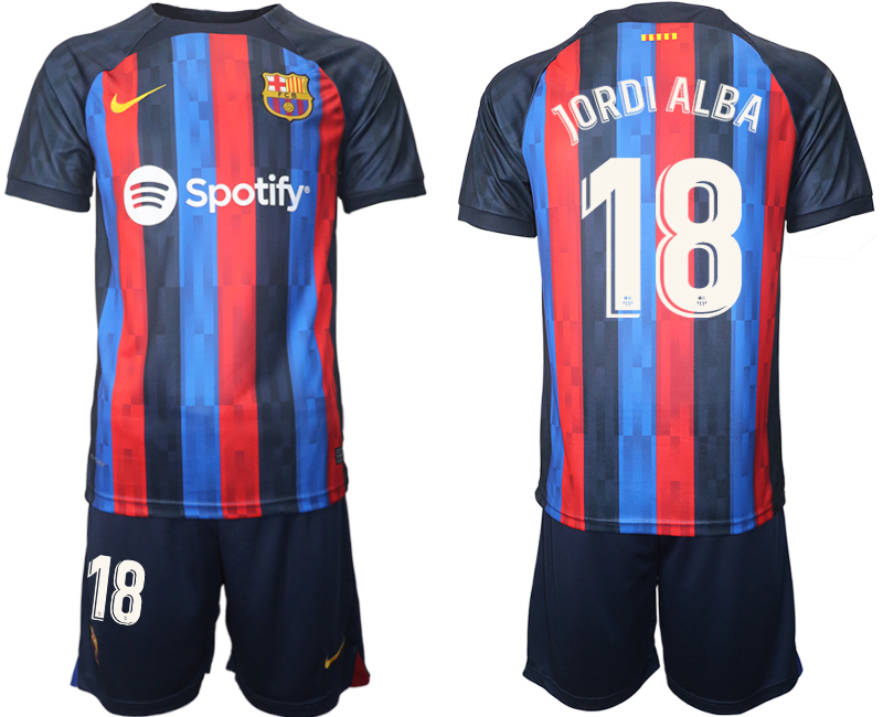 2022-2023 Barcelona 18 JORDI ALBA home jerseys Suit