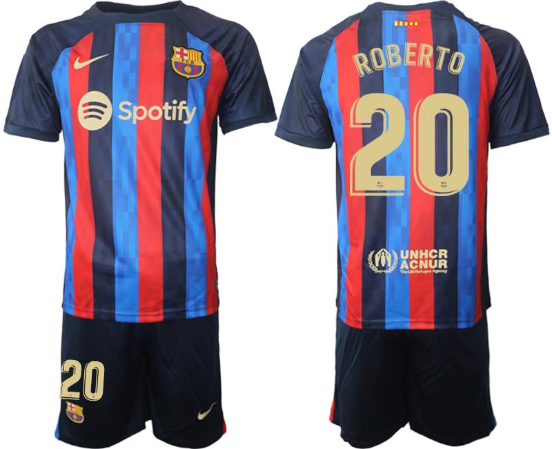 2022-2023 Barcelona 20 ROBERTO home jerseys Suit