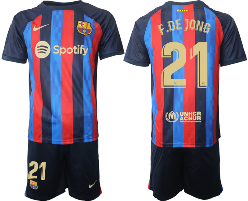 2022-2023 Barcelona 21 F.DE JONG home jerseys Suit