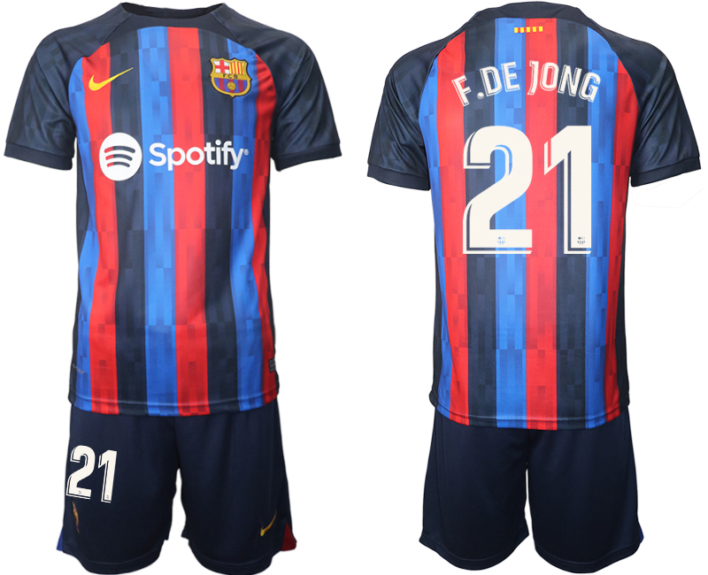 2022-2023 Barcelona 21 F.DE JONG home jerseys Suit