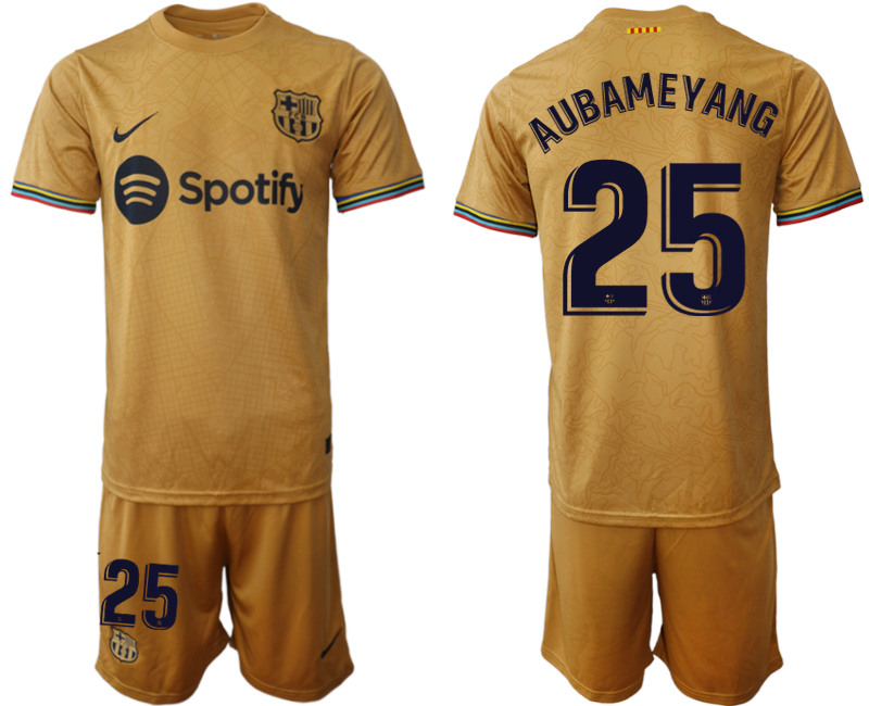 2022-2023 Barcelona 25 AUBAMEYANG away jerseys Suit