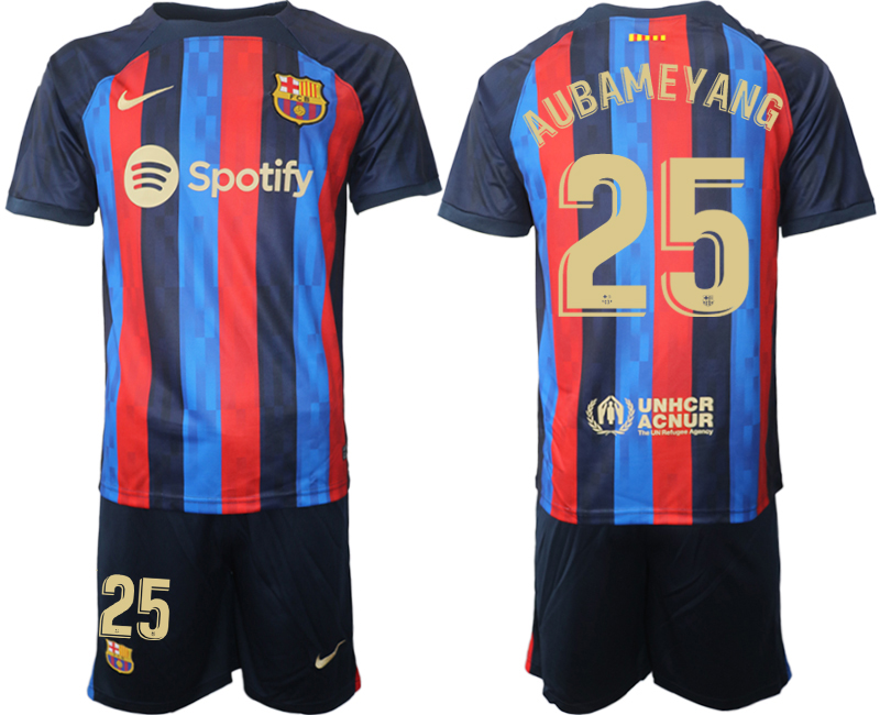 2022-2023 Barcelona 25 AUBAMEYANG home jerseys Suit