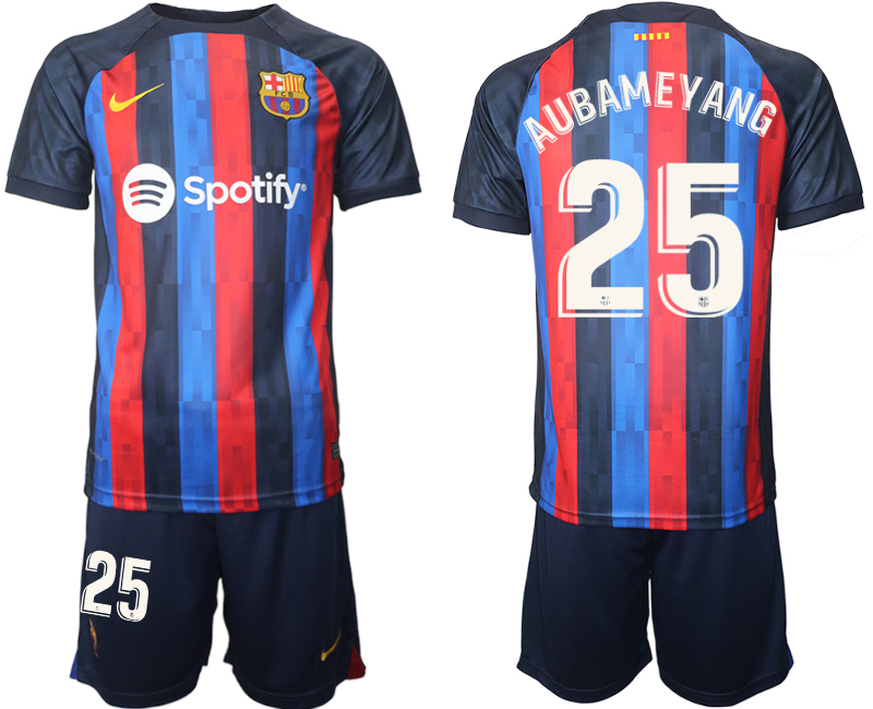 2022-2023 Barcelona 25 AUBAMEYANG home jerseys Suit