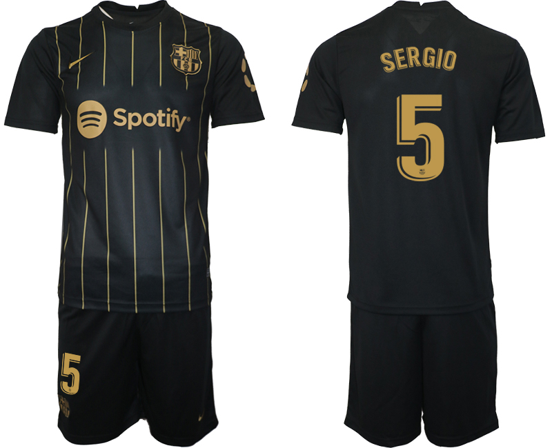 2022-2023 Barcelona 5 SERGIO Black away jerseys Suit