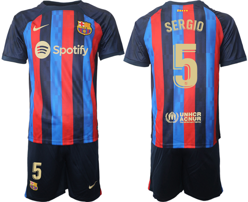 2022-2023 Barcelona 5 SERGIO home jerseys Suit