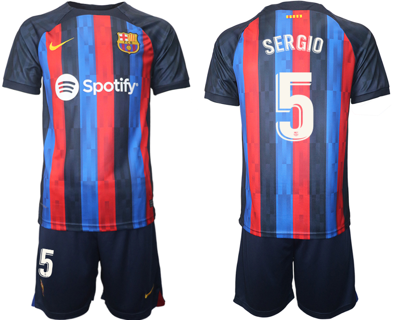 2022-2023 Barcelona 5 SERGIO home jerseys Suit