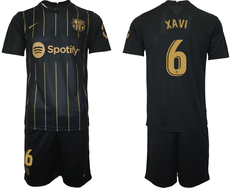 2022-2023 Barcelona 6 XAVI Black away jerseys Suit