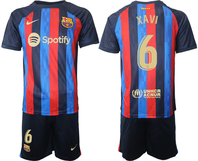 2022-2023 Barcelona 6 XAVI home jerseys Suit