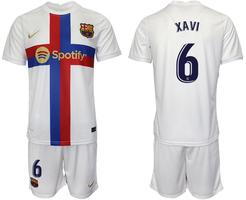 2022-2023 Barcelona 6 XAVI white away jerseys Suit