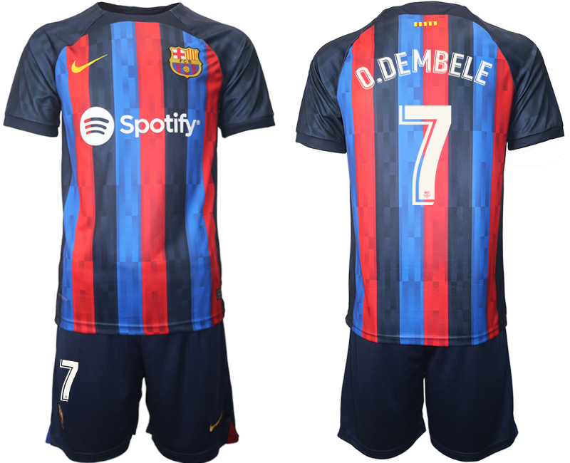 2022-2023 Barcelona 7 O.DEMBELE home jerseys Suit