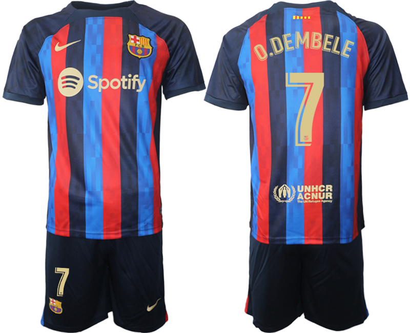 2022-2023 Barcelona 7 O.DEMBELE home jerseys Suit