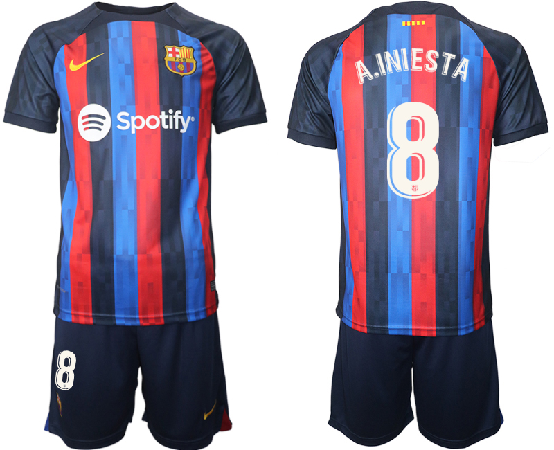 2022-2023 Barcelona 8 A.INIESTA home jerseys Suit