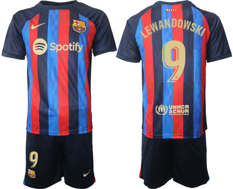 2022-2023 Barcelona 9 LEWANDOWSKI home jerseys Suit