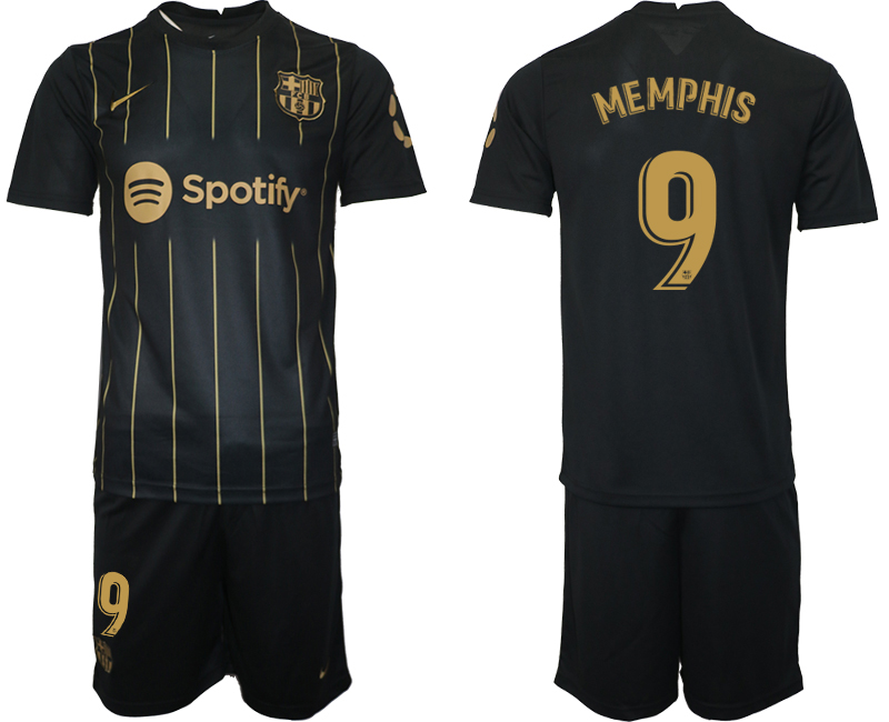 2022-2023 Barcelona 9 MEMPHIS Black away jerseys Suit