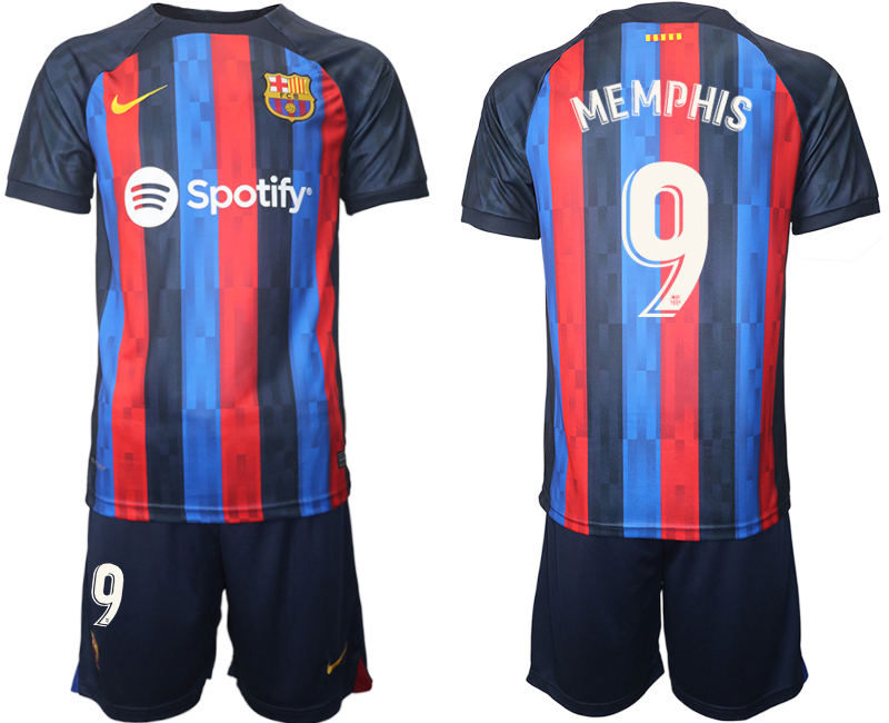 2022-2023 Barcelona 9 MEMPHIS home jerseys Suit