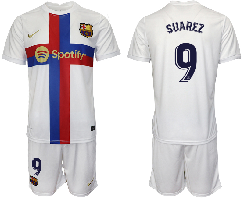 2022-2023 Barcelona 9 SUAREZ white away jerseys Suit