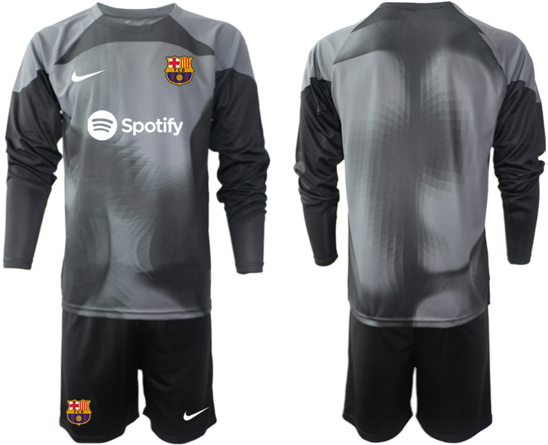 2022-2023 Barcelona Blank black goalkeeper long sleeve jerseys Suit