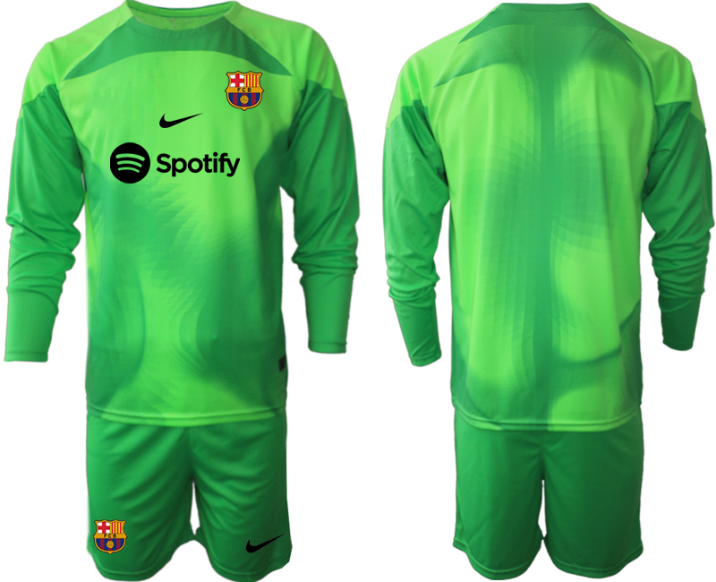 2022-2023 Barcelona Blank green goalkeeper long sleeve jerseys Suit