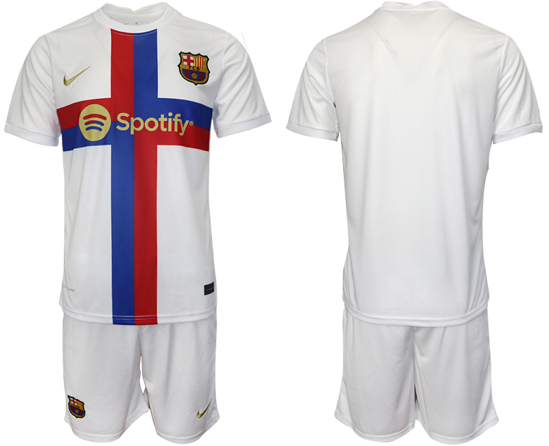 2022-2023 Barcelona Blank white away jerseys Suit